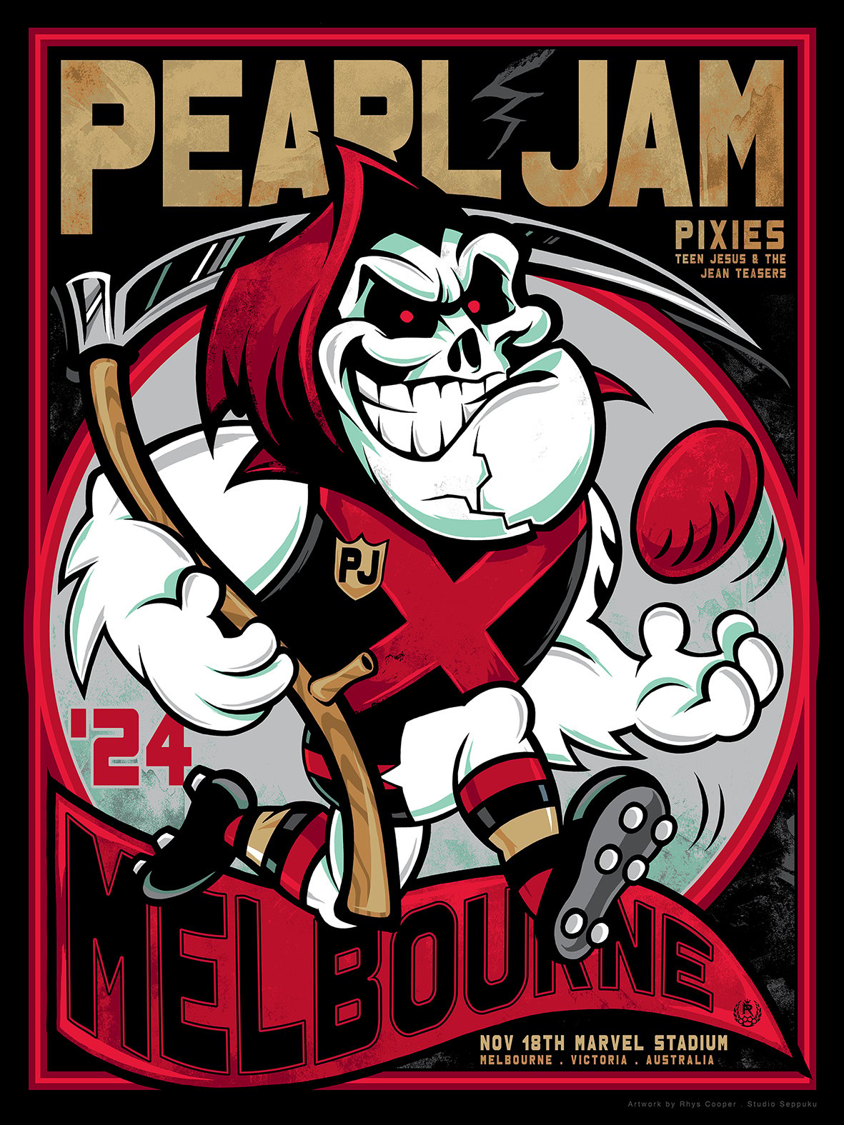 Studio Seppuku - The Art of Rhys Cooper — PEARL JAM - MELBOURNE